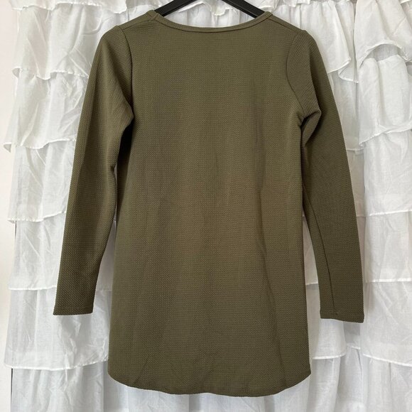 LuLaRoe Green Waffle Knit Scoop Neck Long Sleeve Shirt - Size XS - Picture 5 of 7